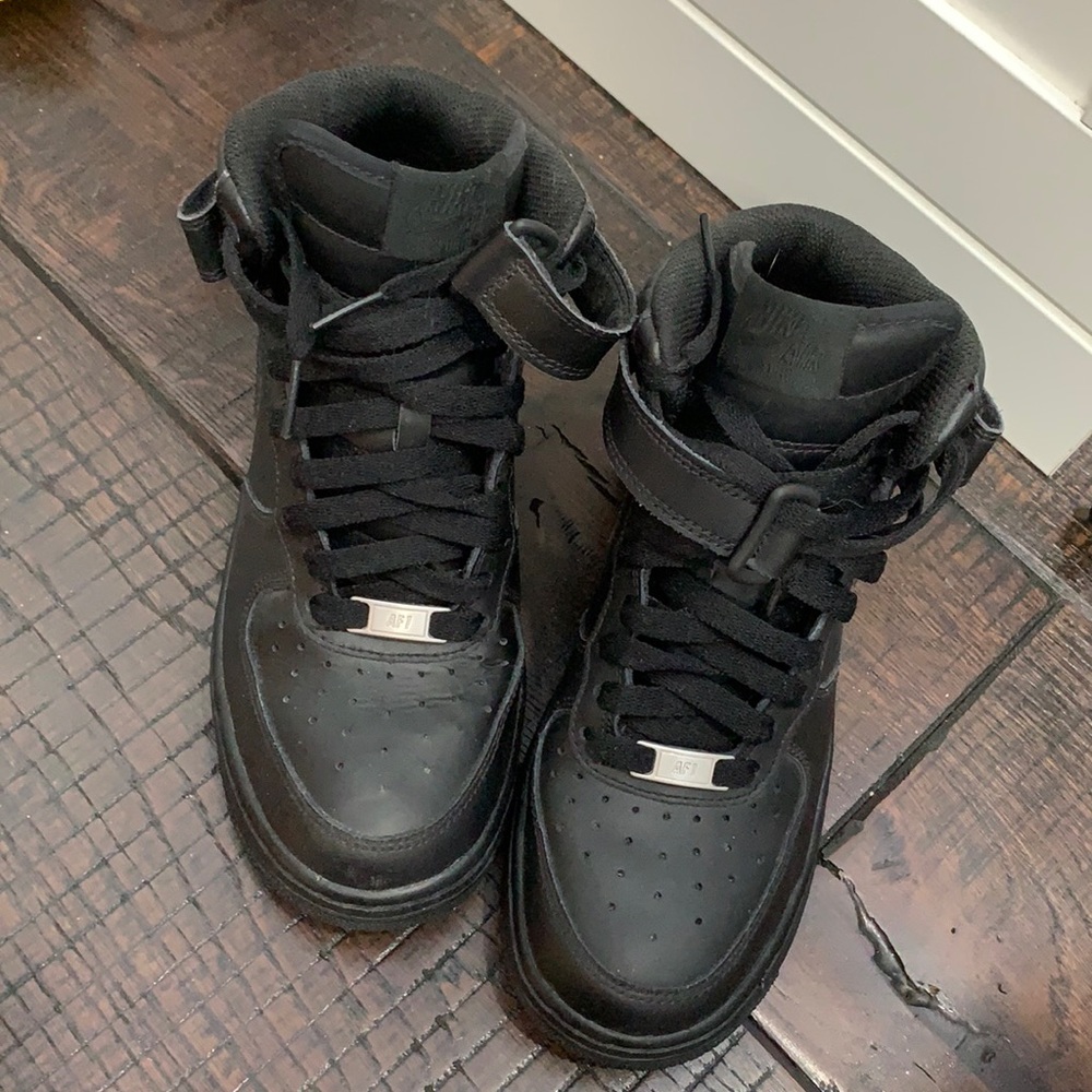 Black high top air forces